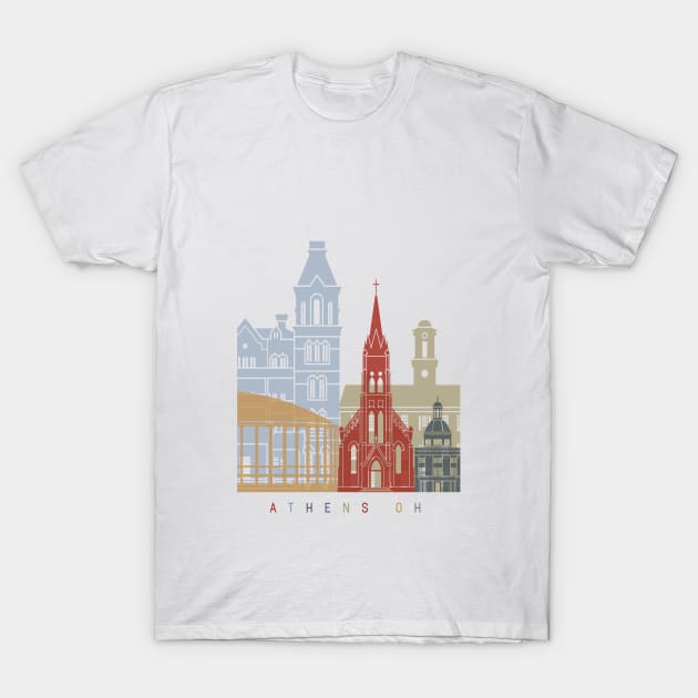 Athens - OH skyline poster T-Shirt by PaulrommerArt